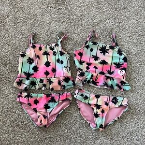 Twin Hurley Pink and Green Bikini Set